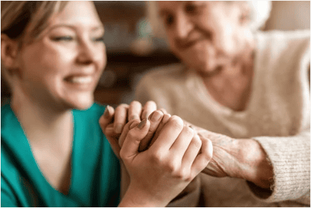 Caregiver and Elderly Woman